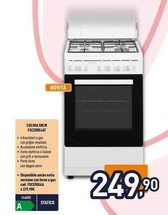 Unieuro Cucina 50cm fsce50e4at offerta