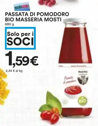 Coop PASSATA DI POMODORO BIO MASSERIA MOSTI 680 g offerta