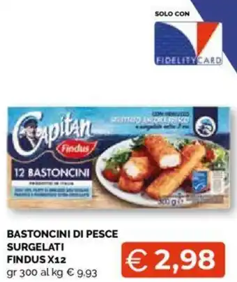 Mercatò BASTONCINI DI PESCE SURGELATI FINDUS X12 gr 300 offerta