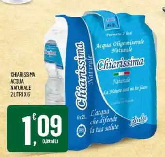 Vibian CHIARISSIMA ACQUA NATURALE 2 LITRI X6 offerta