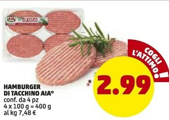 PENNY Aia hamburger di tacchino offerta