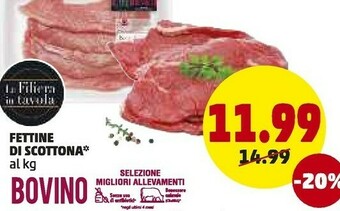 La filiera in tavola fettine di scottona
