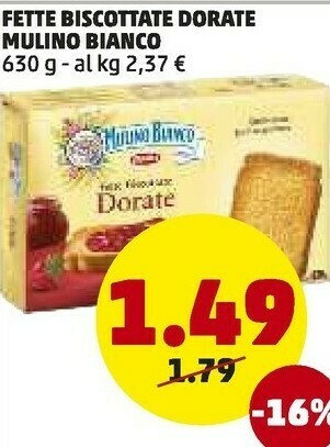 PENNY Le dorate fette biscottate 630 g(ml) offerta