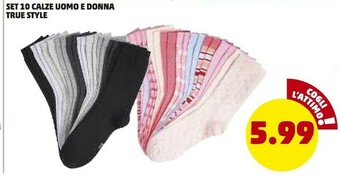PENNY True style set 10 calze uomo e donna offerta