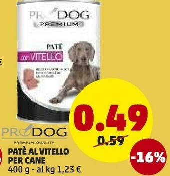 PENNY Prodog pate al vitello per cane offerta
