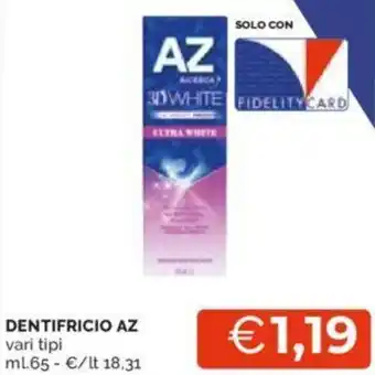 Mercatò DENTIFRICIO AZ vari tipi ml 65 offerta