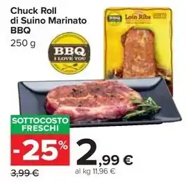 Carrefour Market Chuck Roll di Suino Marinato BBQ offerta