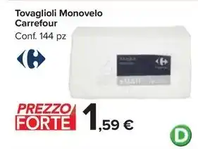 Carrefour Market Tovaglioli Monovelo Carrefour Conf. 144 pz offerta