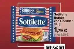 Carrefour Market Sottilette Burger con Cheddar 185 g offerta