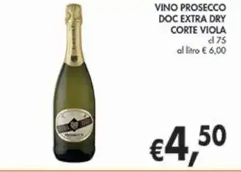 D'Italy VINO PROSECCO DOC EXTRA DRY CORTE VIOLA cl 75 offerta