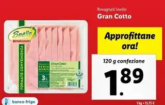 Lidl Rovagnati Snello Gran Cotto 120 g confezione offerta