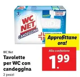 Lidl WC Net Tavolette per WC con candeggina 2 pezzi offerta