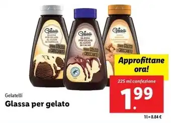 Lidl Gelatelli Glassa per gelato 225 ml confezione offerta