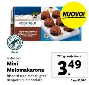 Lidl Eridanous Mini Melomakarona 220 g confezione offerta