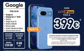Unieuro Google PIXEL 8A 5G offerta