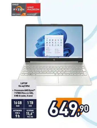 Unieuro hp LAPTOP 15s-eq2109nl offerta