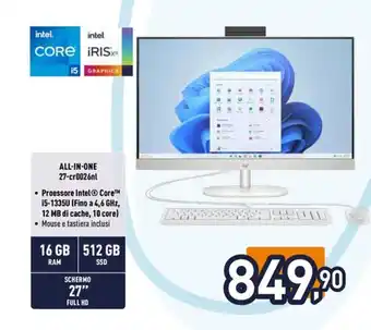 Unieuro hp ALL-IN-ONE 27-cr0026nl offerta