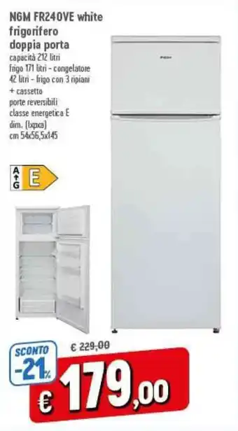 A&O NGM FR240VE white frigorifero doppia porta offerta