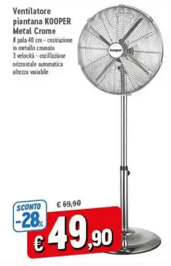 A&O Ventilatore piantana KOOPER Metal Crome offerta