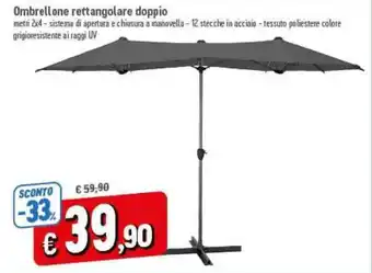 A&O Ombrellone rettangolare doppio offerta