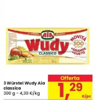 Despar 3 Würstel Wudy Aia classico 300 g offerta