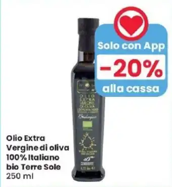 Despar Olio Extra Vergine di oliva 100% Italiano bio Terre Sole 250 ml offerta