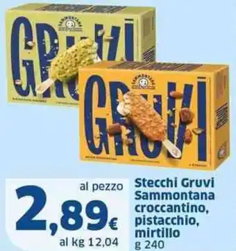 Sigma Stecchi Gruvi Sammontana croccantino, €pistacchio, mirtillo g 240 offerta