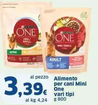 Sigma Alimento per cani Mini One vari tipi g 800 offerta