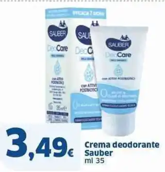 Sigma Crema deodorante Sauber ml 35 offerta