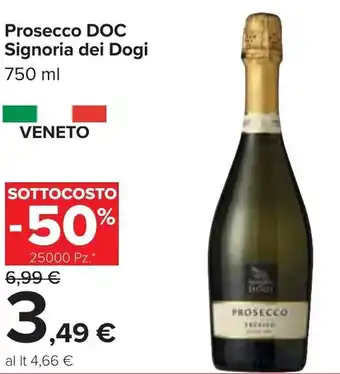 Carrefour Iper Prosecco DOC Signoria dei Dogi 750ml offerta