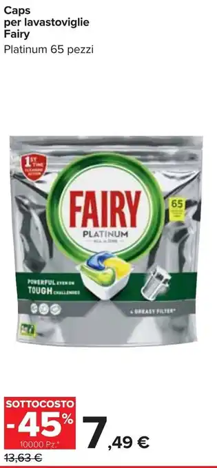 Carrefour Iper Fairy Caps per lavastoviglie 65 pezzi offerta