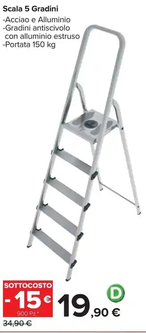 Carrefour Iper Scala 5 Gradini 150kg offerta
