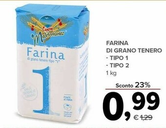 Todis Cuore mediterraneo - farina di grano tenero tipo 2 1000 g(ml) offerta