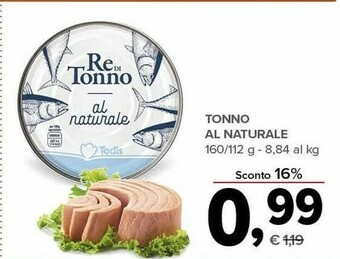 Todis Tonno al naturale 112 g(ml) offerta