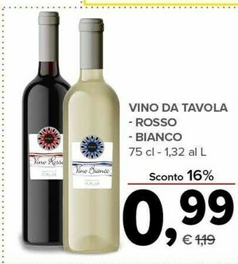 Todis Vino da tavola rosso/ bianco offerta