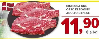 Bistecca con osso di bovino adulto danese