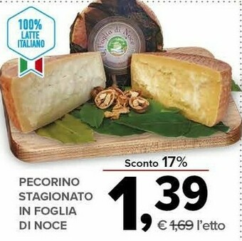 Todis Pecorino stagionato in foglia di noce offerta