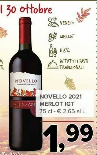 Todis Novello 2021 merlot igt offerta