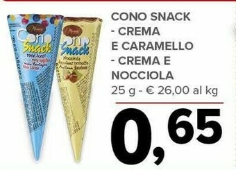 Todis Cono snack crema e caramello offerta
