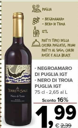 Todis Terre del sale negroamaro di puglia igt offerta