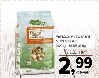 Todis Pistacchi tostati senza sale offerta