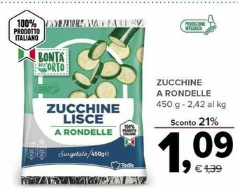 Todis Bonta dell'orto zucchine a rondelle 450 g offerta