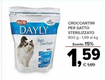 Todis Rico croccantini per gatto sterilizzato 800 g offerta