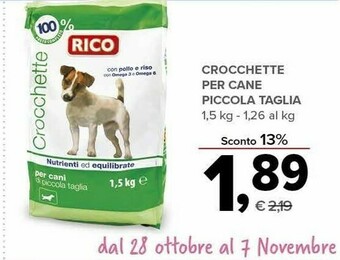 Todis Rico crocchette per cane piccola taglia offerta