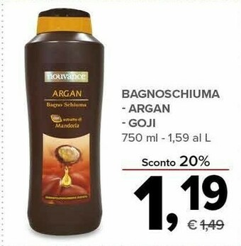 Todis Nouvance bagnoschiuma argan offerta