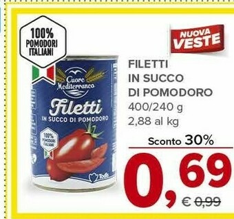 Todis Cuore mediterranco filetti in succo di pomodoro offerta