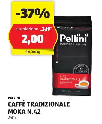 ALDI PELLINI CAFFÈ TRADIZIONALE MOKA N.42 250 g offerta