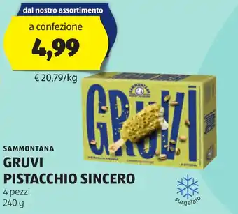 ALDI SAMMONTANA GRUVI PISTACCHIO SINCERO 4 pezzi 240 g offerta