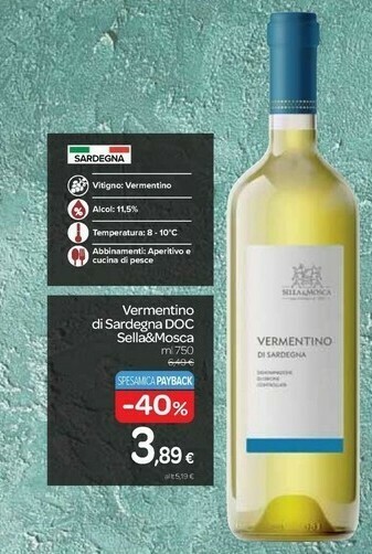 Carrefour Express Sellamosca - vermentino di sardegna doc 750 g(ml) offerta
