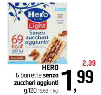 Famila Superstore HERO 6 barrette senza zuccheri aggiunti g 120 offerta